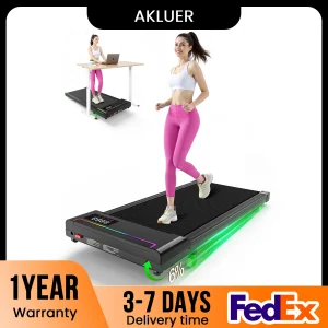 AKLUER 2 in 1 Walking Pad Under Desk Treadmill, 2.5HP Brushless Motor, 0.6-4 MPH Speed Range,